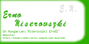 erno miserovszki business card